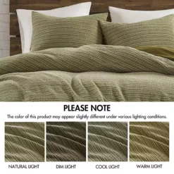 Woolrich Lyon 3 Pc Waffle Washed Cotton Duvet Set -Bedding Shop 54502871 CC ALT4