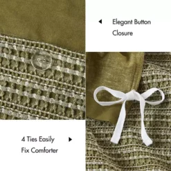 Woolrich Lyon 3 Pc Waffle Washed Cotton Duvet Set -Bedding Shop 54502871 CC ALT5