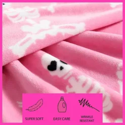 Betsey Johnson Yoga Skeleton Throw Blanket -Bedding Shop 54694924 CC ALT3