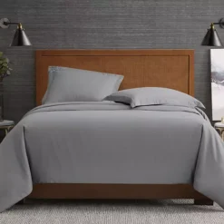 London Fog London Fog Garment Wash Solid White Duvet Cover Set With Shams -Bedding Shop 5483202 Gray