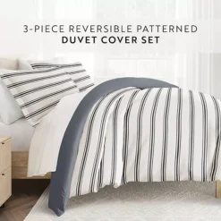 Home Collection Premium Ultra Soft Desert Stripe Reversible Duvet Cover Set -Bedding Shop 5502048 ALT3
