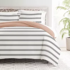 Home Collection Premium Ultra Soft Desert Stripe Reversible Duvet Cover Set -Bedding Shop 5502048 Rose 1