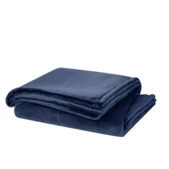 Cannon Solid Plush Blanket 17 Cannon Solid Plush Blanket -Bedding Shop 5503156 Blue