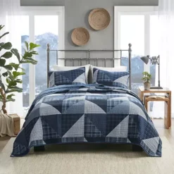 Woolrich Olsen Oversized Cotton Quilt Set With Shams 19 Woolrich Olsen Oversized Cotton Quilt Set With Shams -Bedding Shop 5548504 Blue 1