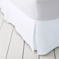 Lands' End California Basketweave Matelasse Bedskirt -Bedding Shop 5563768 White 1