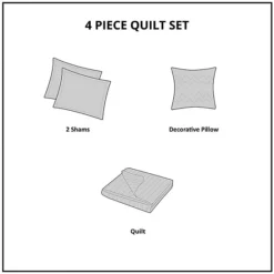 Madison Park Isabella 4-piece Ruffle Quilt Set With Throw Pillow 20 Madison Park Isabella 4-piece Ruffle Quilt Set With Throw Pillow -Bedding Shop 5575907 CC ALT9
