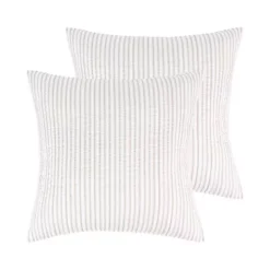 Levtex Home Tobago Stripe Taupe 2-pack Euro Sham Set