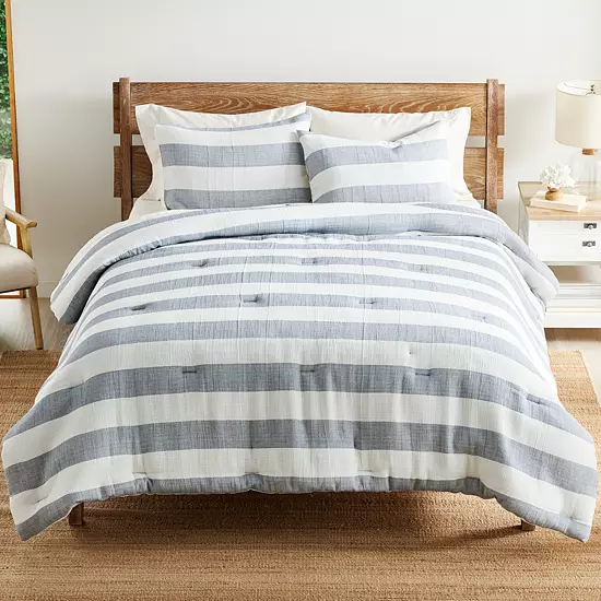 Sonoma Goods For Life® Stillwater Gauze Stripe Comforter Set With Shams 4 Sonoma Goods For Life® Stillwater Gauze Stripe Comforter Set With Shams - Image 4