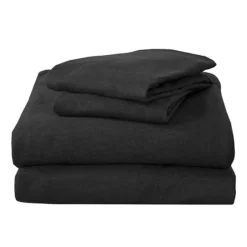 Madelinen® Flannel Jersey Knit Cozy Flex Sheet Set With Pillowcases -Bedding Shop 5717296 Charcoal