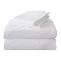Madelinen® Flannel Jersey Knit Cozy Flex Sheet Set With Pillowcases -Bedding Shop 5717296 White 1