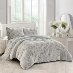 Serenta Shar Pei Faux Fur Duvet Cover Set With Shams -Bedding Shop 5745733 ALT5