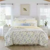 Laura Ashley Meadow Floral Blue Duvet Cover Set With Shams
