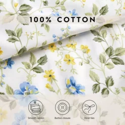 Laura Ashley Meadow Floral Blue Duvet Cover Set With Shams -Bedding Shop 5757999 ALT2