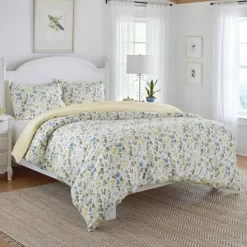 Laura Ashley Meadow Floral Blue Duvet Cover Set With Shams -Bedding Shop 5757999 ALT4