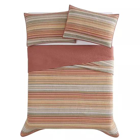 Brooklyn Loom Sunset Stripe Yarn Dye Quilt Set With Shams 4 Brooklyn Loom Sunset Stripe Yarn Dye Quilt Set With Shams - Image 4