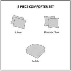 Beautyrest Kiona 5-Piece Oversized Crushed Velvet Comforter Set With Throw Pillows -Bedding Shop 5987942 ALT7