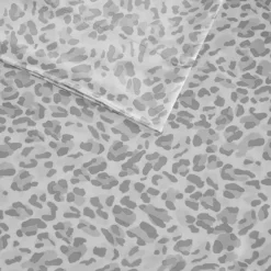 Madison Park Essentials Satin Luxury Print Sheet Set Or Pillowcases -Bedding Shop 6173418 Gray Leopard