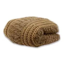 Donna Sharp Plush Knit Throw Blanket -Bedding Shop 6319064 Camel