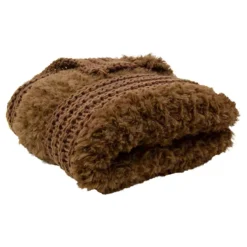 Donna Sharp Plush Knit Throw Blanket -Bedding Shop 6319064 Tobacco