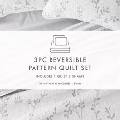 Urban Loft's Reversible 3pc Quilt Set For King And Queen Beds -Bedding Shop 6363391 ALT4
