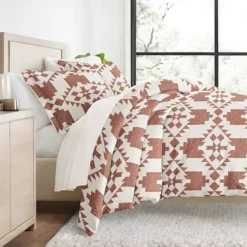 Urban Loft's Wrinkle-resistant Bohemian Patterns 3pc Duvet Bedding Set -Bedding Shop 6363413 Adobe Diamond Clay