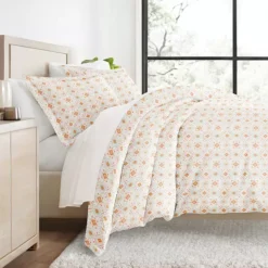 Urban Loft's Wrinkle-resistant Bohemian Patterns 3pc Duvet Bedding Set -Bedding Shop 6363413 Bohemian Dreams Coral