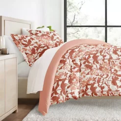 Urban Loft's Wrinkle-resistant Bohemian Patterns 3pc Duvet Bedding Set -Bedding Shop 6363413 Boho Flower Clay