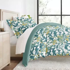 Urban Loft's Wrinkle-resistant Bohemian Patterns 3pc Duvet Bedding Set -Bedding Shop 6363413 Boho Flower Teal