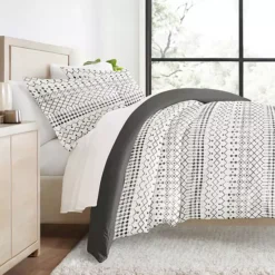 Urban Loft's Wrinkle-resistant Bohemian Patterns 3pc Duvet Bedding Set -Bedding Shop 6363413 Etched Gate Gray
