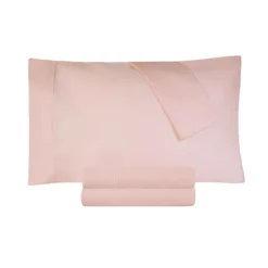 SUPERIOR 300 Thread Count Cotton Percale Sheet Set Or Pillowcases -Bedding Shop 6374318 Blush