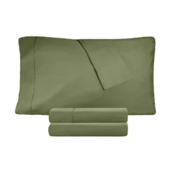 SUPERIOR 300 Thread Count Cotton Percale Sheet Set Or Pillowcases -Bedding Shop 6374318 Sage