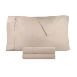 SUPERIOR 300 Thread Count Cotton Percale Sheet Set Or Pillowcases -Bedding Shop 6374318 Tan