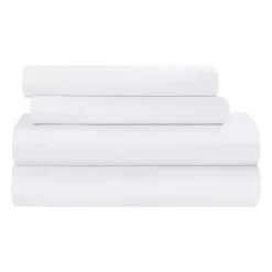 SUPERIOR 300 Thread Count Rayon From Bamboo Deep-Pocket Sheet Set -Bedding Shop 6374354 White