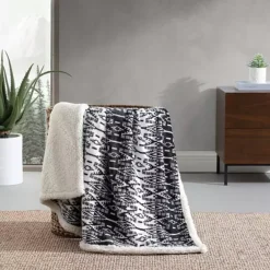 Eddie Bauer San Juan Print & Sherpa Reversible Throw Blanket -Bedding Shop 6505454 ALT6