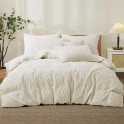 Unikome Soft Duvet Cover With Zipper Closure-Chic Home Bedding Duvet Cover -Bedding Shop 6526240 Cream
