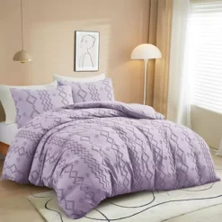 Unikome Soft Duvet Cover With Zipper Closure-Chic Home Bedding Duvet Cover -Bedding Shop 6526240 Purple Diamond