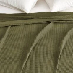 Madelinen Waffle Weave Knit Blanket -Bedding Shop 6527531 ALT3