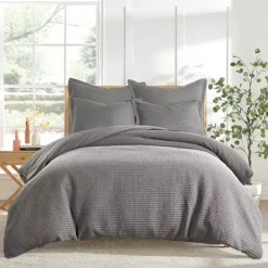 Levtex Home Cloud Waffle Duvet Cover Set -Bedding Shop 6554496 Gray 1