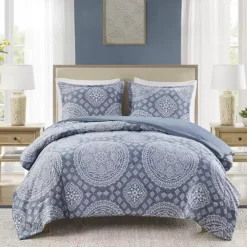Madison Park Essentials Comforter Set -Bedding Shop 6648164 Blue Bombay Medallion