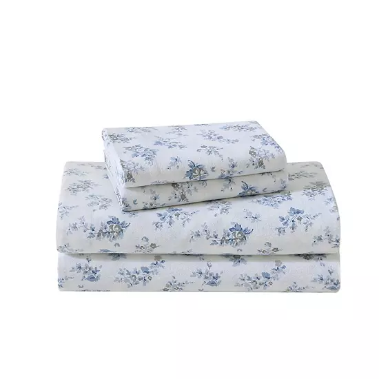Laura Ashley Ashfield Printed Flannel Sheet Set 2 Laura Ashley Ashfield Printed Flannel Sheet Set - Image 2