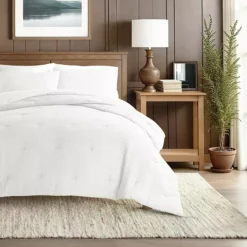 Home Collection All Season Down-Alternative Waffle Textured Comforter Set With Sham -Bedding Shop 6715543 White