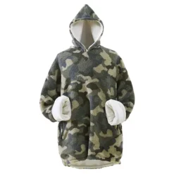 Swift Home Patterned Sherpa Wearable Throw Blanket Hoodie