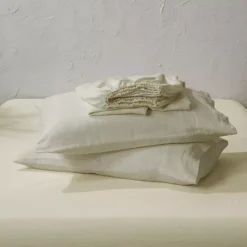 Stone Washed French Linen Sheet 4 Pcs Set -Bedding Shop 6775896 ALT4