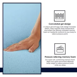 Continental Sleep, 1-inch Gel Memory Foam Mattress Topper. -Bedding Shop 6834704 ALT4
