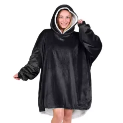 The Bare Homey - Adult Wearable Blanket - Sherpa Side Pockets -Bedding Shop 6837342 Black