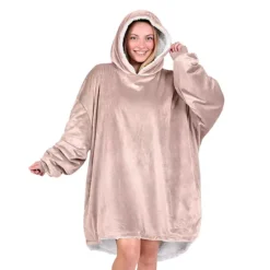 The Bare Homey - Adult Wearable Blanket - Sherpa Side Pockets -Bedding Shop 6837342 Blush