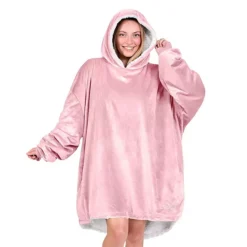 The Bare Homey - Adult Wearable Blanket - Sherpa Side Pockets -Bedding Shop 6837342 Light Pink