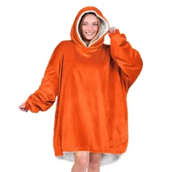 The Bare Homey - Adult Wearable Blanket - Sherpa Side Pockets -Bedding Shop 6837342 Orange