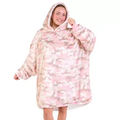 The Bare Homey - Adult Wearable Blanket - Sherpa Side Pockets -Bedding Shop 6837342 Pink Camo