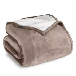 Sherpa Fleece Blanket 38 Sherpa Fleece Blanket -Bedding Shop 6864338 Taupe